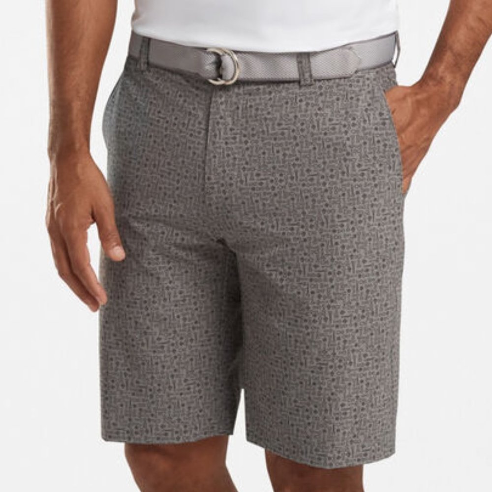 Peter Millar Mens Shakelford Beer Bottle Opener Print Shorts Gray 33